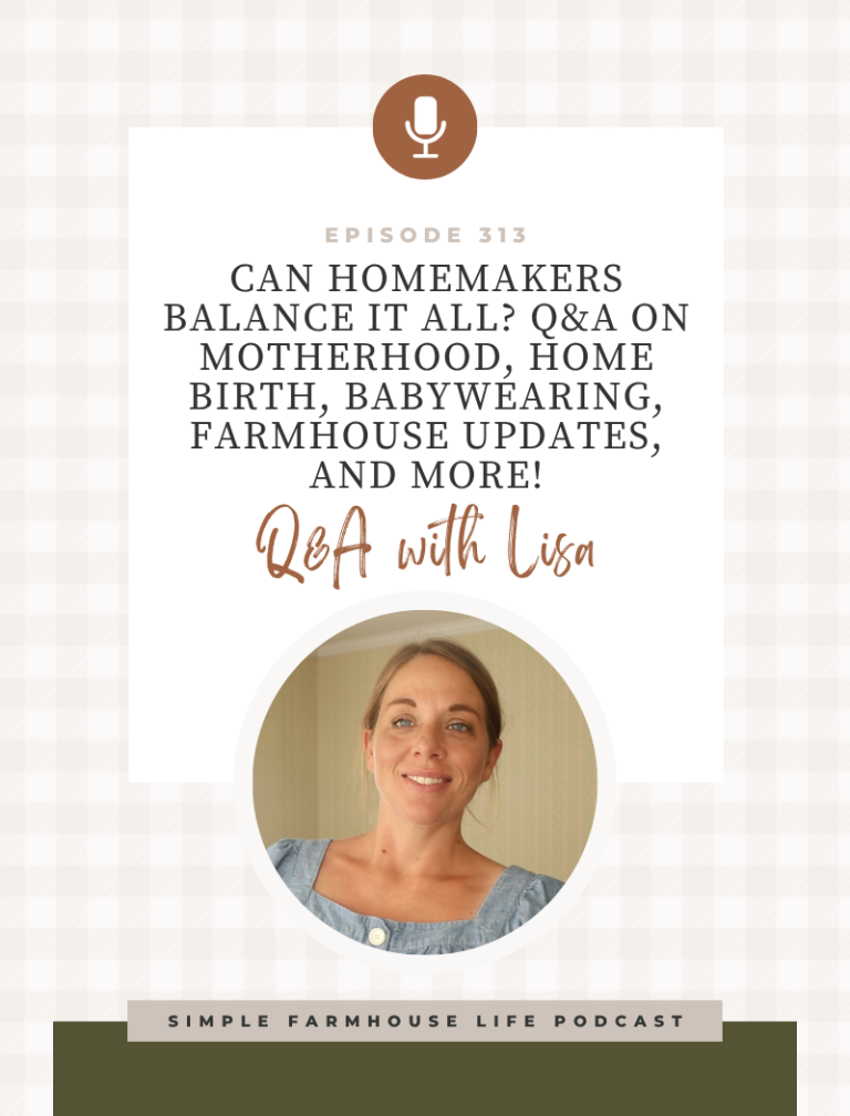 Can Homemakers Balance It All? Q&A on Motherhood, Home Birth, Babywearing, Farmhouse Updates, and More! (Episode 313)