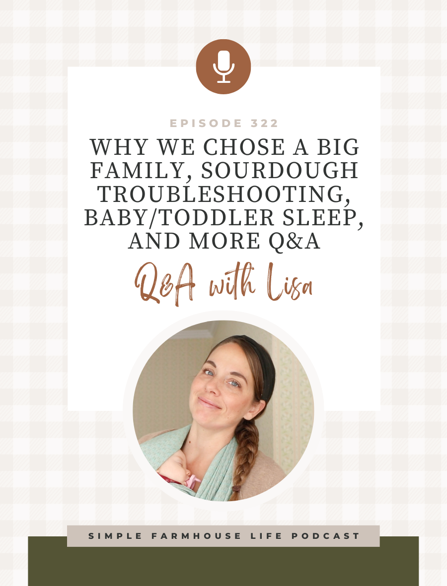 Why We Chose a Big Family, Sourdough Troubleshooting, Baby/Toddler Sleep, and More Q&A (Episode 322)
